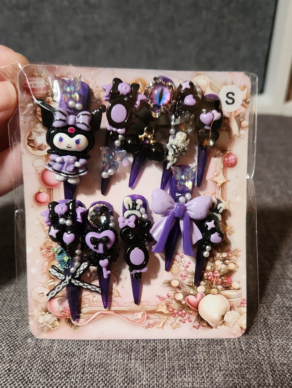 Purple  Press On Nails. Size Small